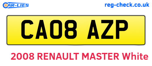 CA08AZP are the vehicle registration plates.