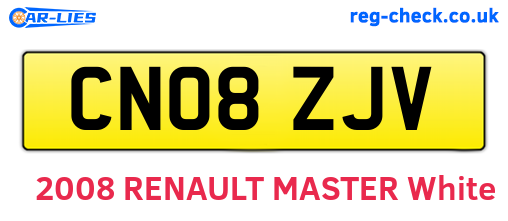 CN08ZJV are the vehicle registration plates.