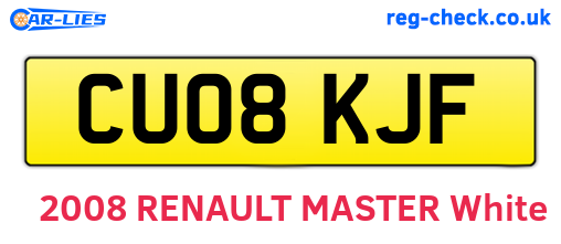 CU08KJF are the vehicle registration plates.