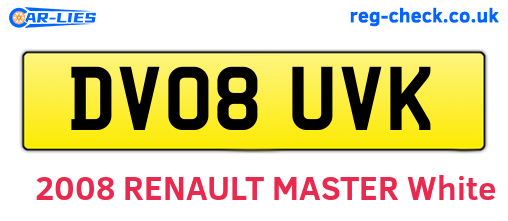 DV08UVK are the vehicle registration plates.