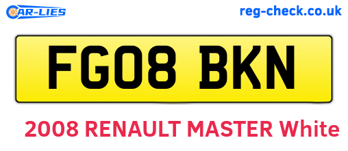 FG08BKN are the vehicle registration plates.