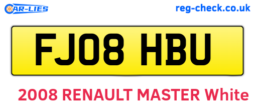 FJ08HBU are the vehicle registration plates.