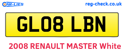 GL08LBN are the vehicle registration plates.