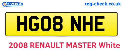 HG08NHE are the vehicle registration plates.