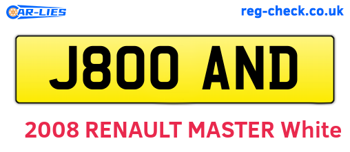 J800AND are the vehicle registration plates.