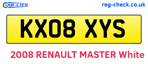 KX08XYS are the vehicle registration plates.