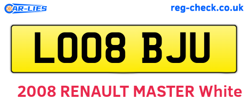 LO08BJU are the vehicle registration plates.