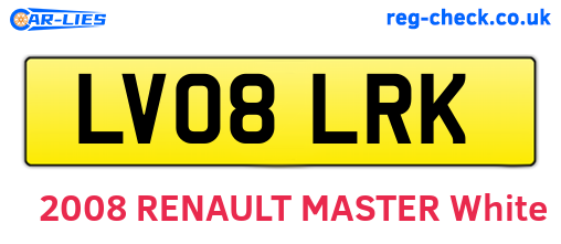 LV08LRK are the vehicle registration plates.