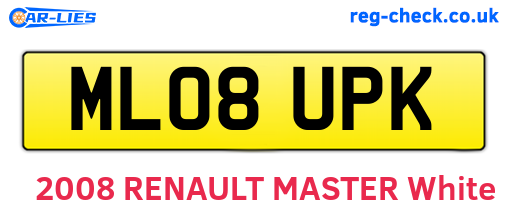 ML08UPK are the vehicle registration plates.