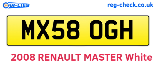 MX58OGH are the vehicle registration plates.