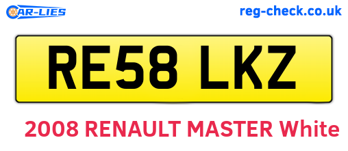 RE58LKZ are the vehicle registration plates.