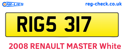 RIG5317 are the vehicle registration plates.