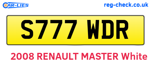 S777WDR are the vehicle registration plates.