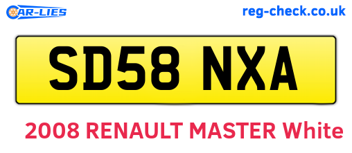 SD58NXA are the vehicle registration plates.