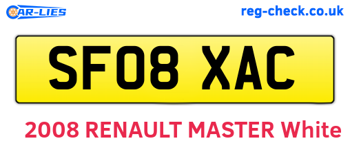 SF08XAC are the vehicle registration plates.
