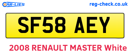SF58AEY are the vehicle registration plates.