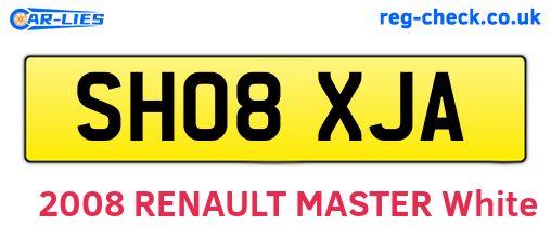 SH08XJA are the vehicle registration plates.