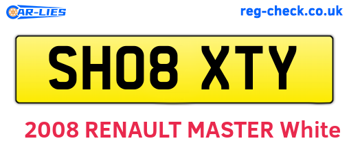 SH08XTY are the vehicle registration plates.