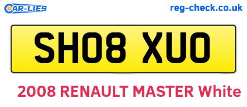 SH08XUO are the vehicle registration plates.