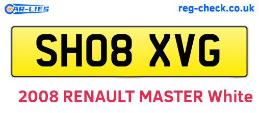 SH08XVG are the vehicle registration plates.
