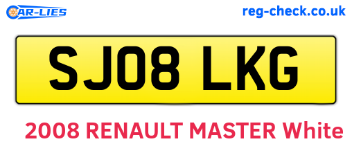 SJ08LKG are the vehicle registration plates.