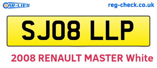 SJ08LLP are the vehicle registration plates.