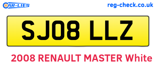 SJ08LLZ are the vehicle registration plates.