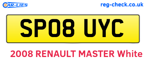 SP08UYC are the vehicle registration plates.