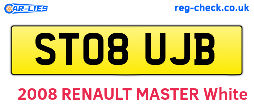 ST08UJB are the vehicle registration plates.