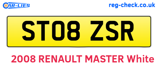 ST08ZSR are the vehicle registration plates.