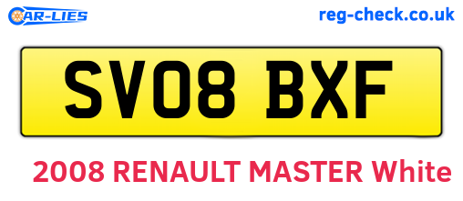 SV08BXF are the vehicle registration plates.