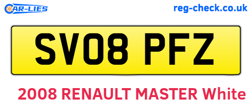 SV08PFZ are the vehicle registration plates.