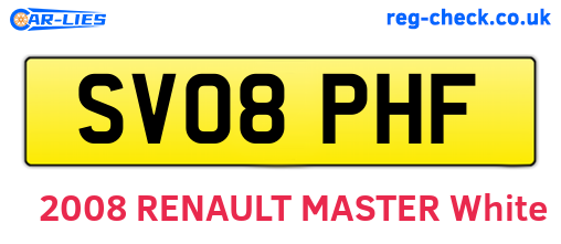 SV08PHF are the vehicle registration plates.