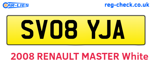 SV08YJA are the vehicle registration plates.