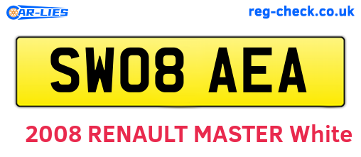 SW08AEA are the vehicle registration plates.
