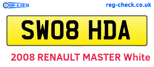 SW08HDA are the vehicle registration plates.