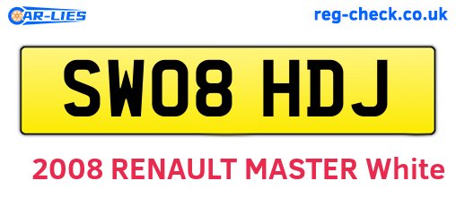 SW08HDJ are the vehicle registration plates.