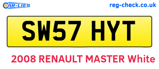 SW57HYT are the vehicle registration plates.