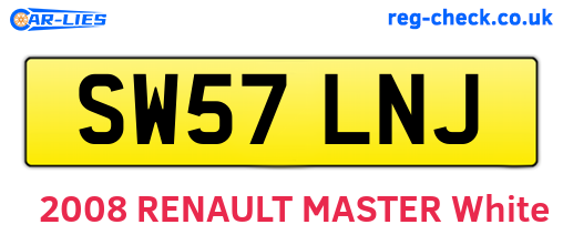 SW57LNJ are the vehicle registration plates.