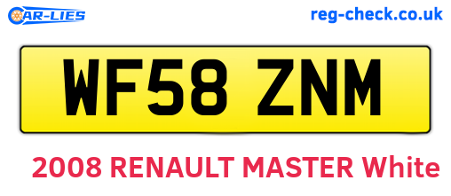 WF58ZNM are the vehicle registration plates.