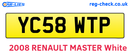 YC58WTP are the vehicle registration plates.