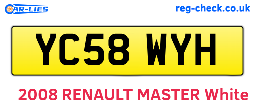 YC58WYH are the vehicle registration plates.