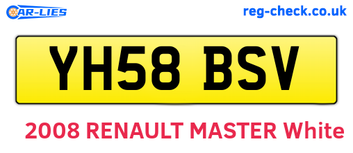 YH58BSV are the vehicle registration plates.