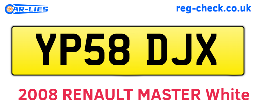 YP58DJX are the vehicle registration plates.