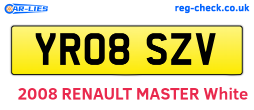 YR08SZV are the vehicle registration plates.