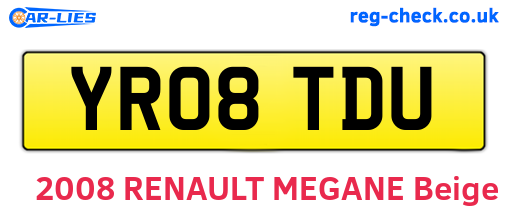 YR08TDU are the vehicle registration plates.