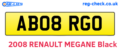 AB08RGO are the vehicle registration plates.