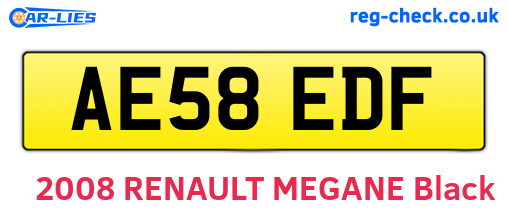 AE58EDF are the vehicle registration plates.