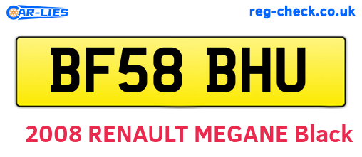 BF58BHU are the vehicle registration plates.