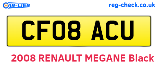 CF08ACU are the vehicle registration plates.